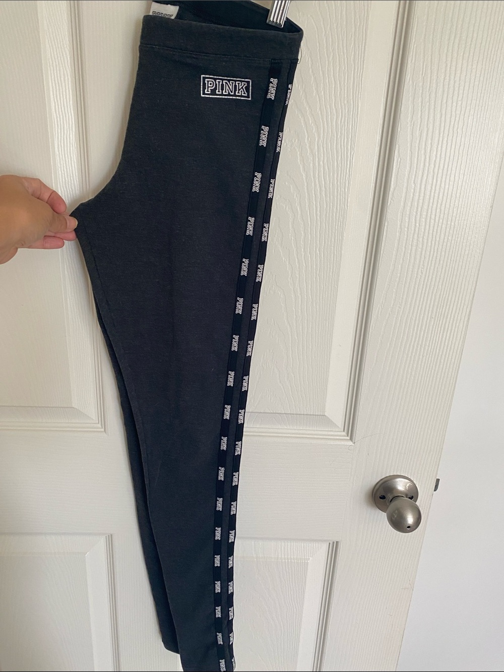 PINK Victoria's Secret Black Logo-Trim Girls' Leggings